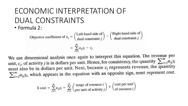 Economic Interpretation